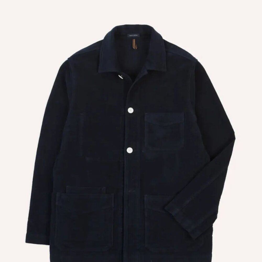 Drakes - St. JOHN by Drake's Navy Moleskin Five-Pocket Chore Jacket - Size 36